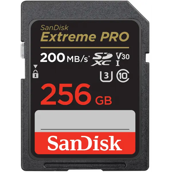Card Memorie SDXC SanDisk Extreme Pro, 256Gb, Clasa 10 / UHS-1 U3 SDSDXXD-256G-GN4IN