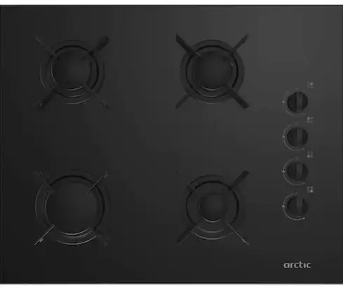 Plita incorporabila Arctic ARNGN64127SB, Gaz, 4 Arzatoare, 65 cm, Aprindere electrica (Negru)