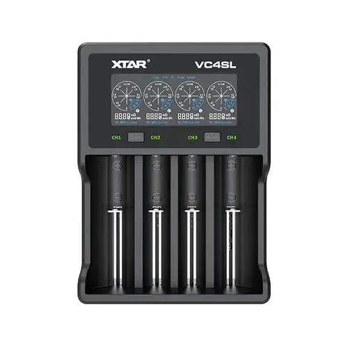 Incarcator cu 4 sloturi Xtar VC4SL, cu ecran color, cu functie de regenerare