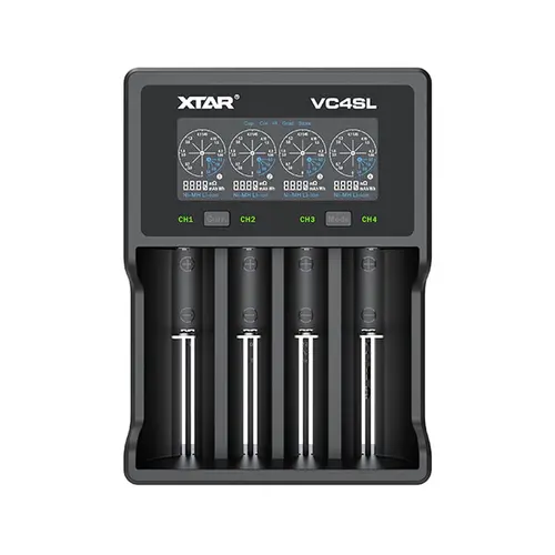 Incarcator cu 4 sloturi Xtar VC4SL, cu ecran color, cu functie de regenerare