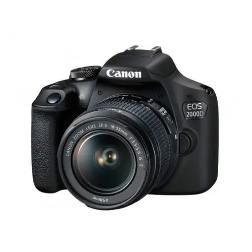 Canon EOS 2000D + EF-S 18-55mm f/3.5-5.6 IS II, 24.1 MP, 3.5F - 5.6F, Wi-Fi, NFC (Negru)