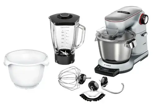 Robot de bucatarie Bosch OptiMUM  MUM9BX5S22, 1500 W, 7 viteze, 3D PlanetaryMixing, Senzor Smart Dough, cantar, temporizator, capacitate bol 5.5 l (Inox)