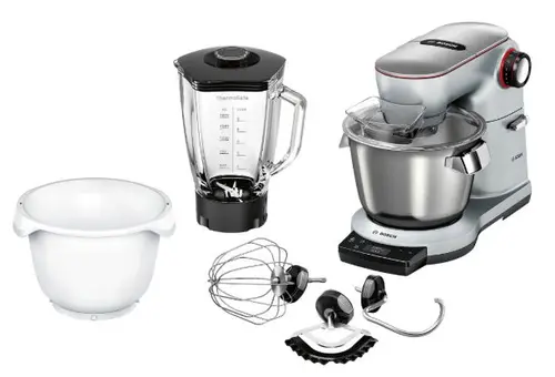 Robot de bucatarie Bosch OptiMUM  MUM9BX5S22, 1500 W, 7 viteze, 3D PlanetaryMixing, Senzor Smart Dough, cantar, temporizator, capacitate bol 5.5 l (Inox)