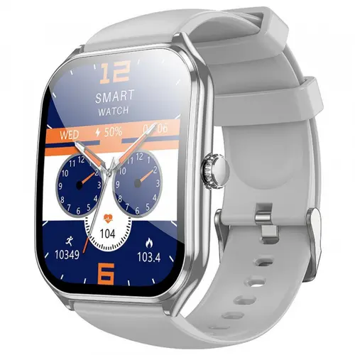 Smartwatch HOCO Y28 Call, Ecran AMOLED 1.96inch, Bluetooth, Functie apeluri, Notificari si mesaje, Ritm cardiac, Oxigen, IP67 (Argintiu)