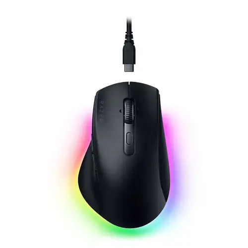 Mouse Wireless Razer Pro Click V2, HyperSpeed 2.4GHz/Bluetooth/USB-C, Ergonomic, AI Prompt Master, 30K DPI (Negru)