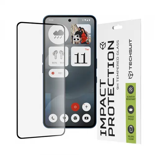 Folie de protectie Ecran Techsuit pentru Nothing Phone (3a) / Phone (3a) Pro, Sticla Securizata, Full Glue, 111D