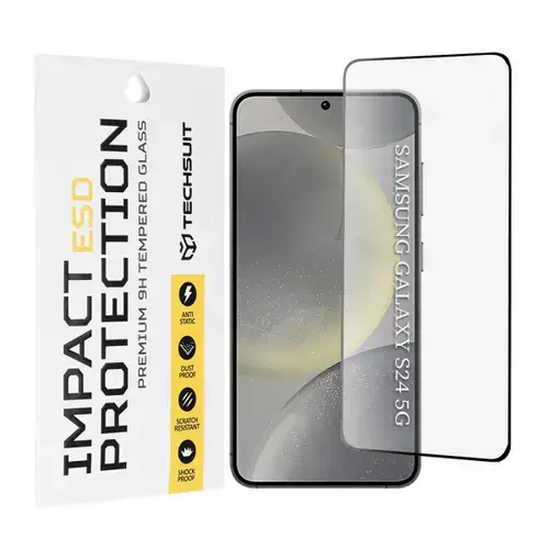 Folie de protectie Ecran Techsuit pentru Samsung Galaxy S24 S921, Sticla Securizata, Full Glue