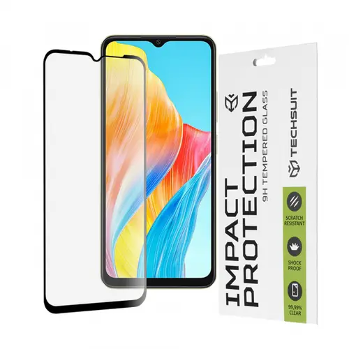 Folie de protectie Ecran Techsuit pentru Oppo A18 / A38, Sticla Securizata, Full Glue, 111D