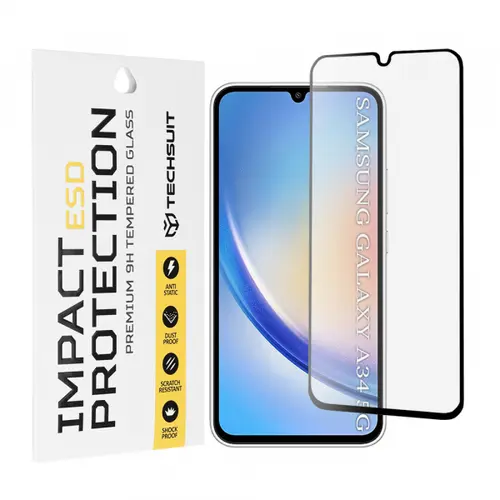 Folie de protectie Ecran Techsuit pentru Samsung Galaxy A34 A346, Sticla Securizata, Full Glue