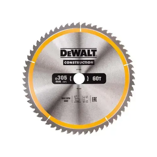 Panza de fierastrau circular Dewalt DT1960-QZ, CONSTRUCTION 305x30, Z 60