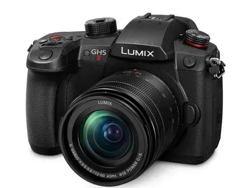 Aparat Foto Mirrorless Panasonic Lumix DC-GH5M2M MFT, 20.3 MP, Bluetooth, WiFi, Filmare 4K, cu obiectiv Lumix G Vario 12-60mm f3.5-5.6 (Negru)