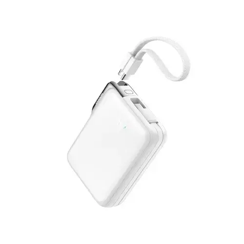 Baterie externa portabila Joyroom JR-PBF27 Pro, 10000 mAh, 30W, 1x USB-C, 1x Lightning, 1x Cablu USB-C, Alb