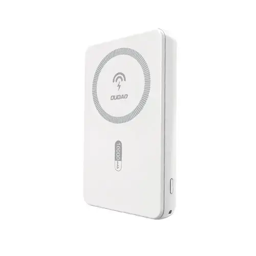 Baterie externa magnetica Wireless Dudao K14S, 5000mAh, 20W, 1xUSB-C 1xUSB-A, Incarcare Wireless 15W, Alb