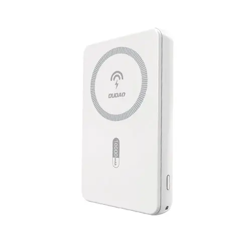 Baterie externa magnetica Wireless Dudao K14S, 5000mAh, 20W, 1xUSB-C 1xUSB-A, Incarcare Wireless 15W, Alb