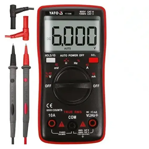 Multimetru Digital Yato YT-73096 / Masuratori tensiune, curent, rezistenta si capacitate / Ecran LCD si performanta fiabila