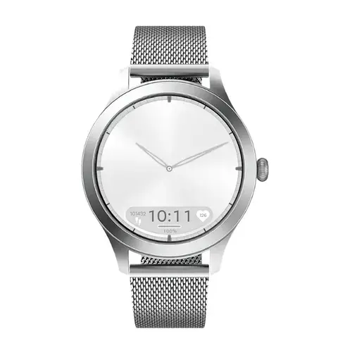 Smartwatch Maxcom FW44 Silver 2, Ecran AMOLED 1.2inch, Autonomie 7 zile, Procesor RTL8763EWE, IP67K (Argintiu)