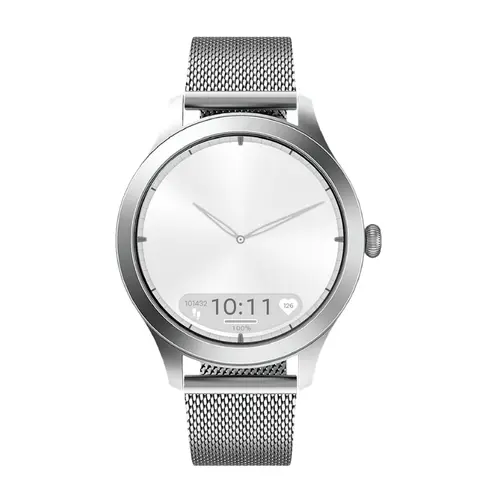 Smartwatch Maxcom FW44 Silver 2, Ecran AMOLED 1.2inch, Autonomie 7 zile, Procesor RTL8763EWE, IP67K (Argintiu)