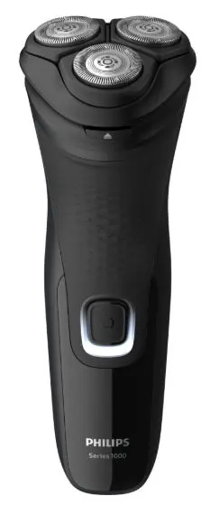 Aparat de barbierit electric uscat Philips Seria1000 S1232/41, Lame PowerCut Blade, Capete 4D Flex, 40+ min autonomie, Baterie NiMH (Negru)