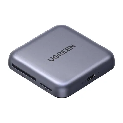 Cititor de carduri 3 in 1 Ugreen CM898, USB-C, 100W, SD/TF, magnetic (Gri)