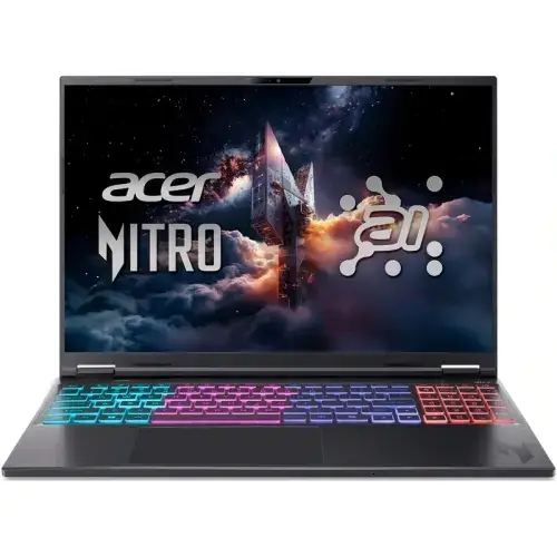 Laptop Gaming Acer Nitro 16S AI AN16S (Procesor AMD Ryzen AI 9 365 (24M Cache, up to 5.0 GHz), 16inch WQXGA 180Hz, 16GB DDR5, 1TB SSD, nVidia GeForce RTX 5070 Ti @12GB, Negru)