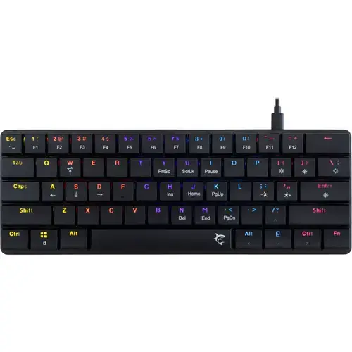 Tastatura Mecanica Gaming cu fir White Shark NAGAMAKI, USB-C, Iluminare RGB, BROWN Switch, Layout US (Negru)