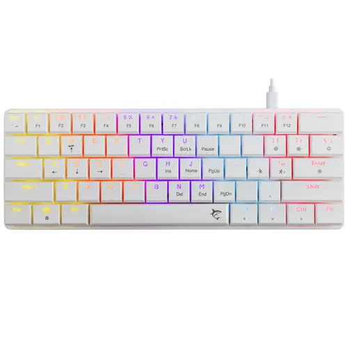 Tastatura Mecanica Gaming cu fir White Shark NAGAMAKI, USB, Anti-Ghosting, Layout US, RED Switch (Alb)