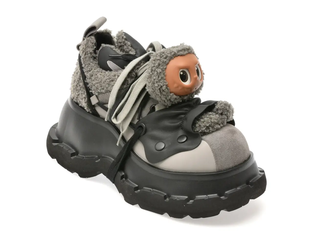Pantofi sport GRYXX gri, 6116, din material textil si piele naturala