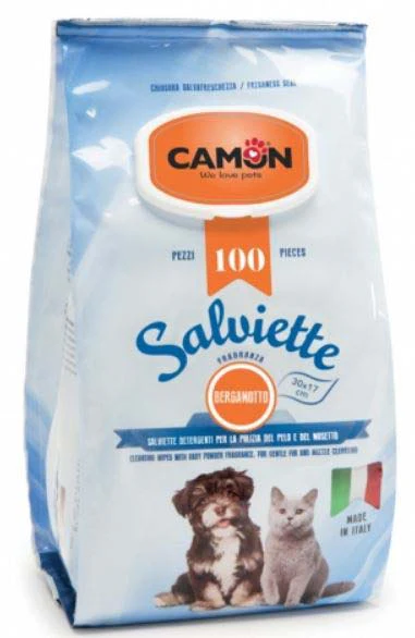 CAMON Şerveţele pentru curăţare, cu parfum de Bergamotă 100 bucăţi