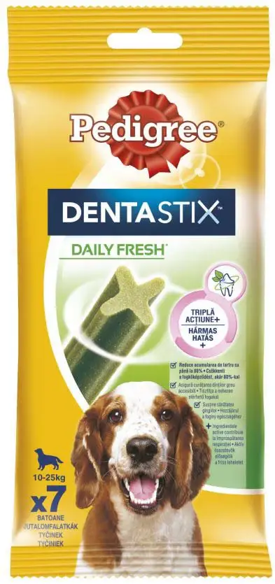 PEDIGREE Delicii pt. câini DentaStix Fresh Talie Medie (10-25kg), 7 buc, 180g