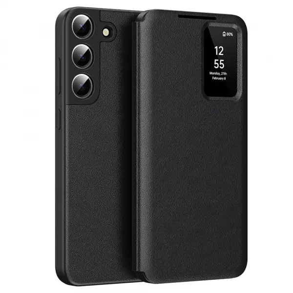 Husa pentru Samsung Galaxy S22 5G S901, Techsuit, SmartView, Neagra