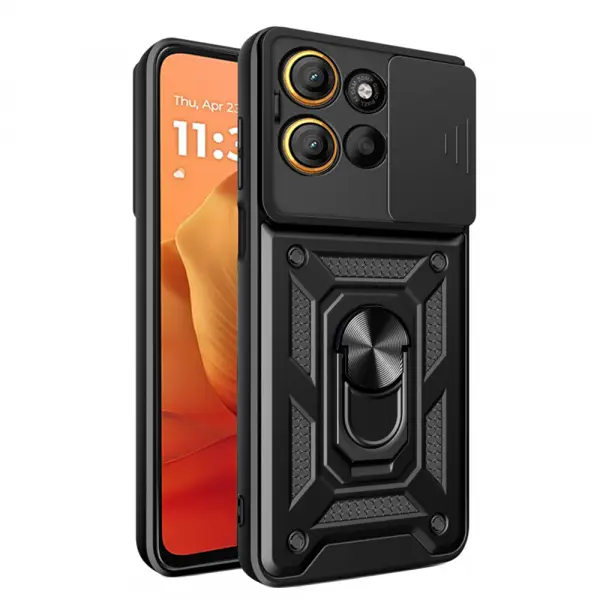 Husa pentru Motorola Moto G15 / G15 Power, Techsuit, CamShield, Neagra
