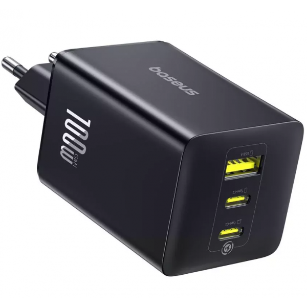 Incarcator Retea Baseus EnerFill FE11, 100W, 5A, 1 x USB-A - 2 x USB-C, Gri P10182102123