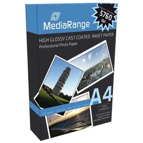 Hartie foto MEDIARANGE Lucioasa, 160g/m2, A4, 100 coli