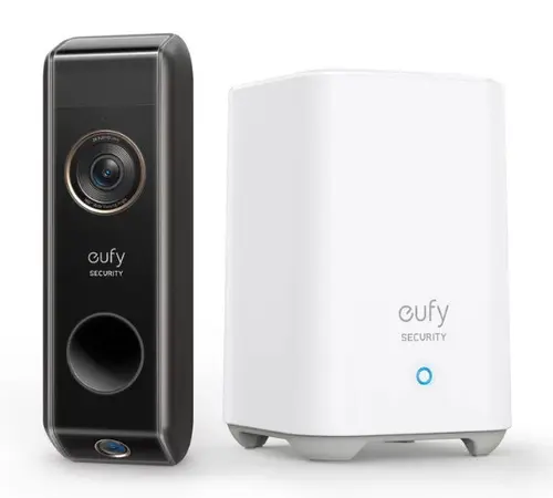 Kit Sonerie video eufy Dual Camera + HomeBase 2, 2K HD, 6500 mAh, Wi-Fi,  microUSB (Negru)