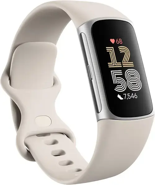Bratara fitness Fitbit Charge 6, GPS + GLONASS, Rezistenta la apa 50M, Bluetooth, NFC (Argintiu)