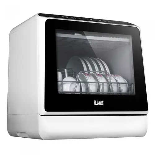 Masina de spalat vase compacta iHunt Bro, 950 W, 6 programe (Alb)