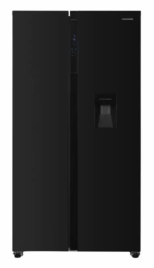 Side by side Heinner HSBS-H439NFBKWDE++, 436 L, No Frost, Dozator de apa, H 177 cm (Negru)