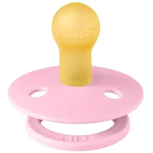 Suzeta Colour Latex pentru bebelusi BIBS, cu tetina rotunda, 0 luni +, Roz