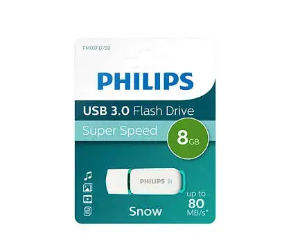 Stick USB Philips FM08FD75B/00, 8GB, Editie Snow, USB 3.0 (Alb/Albastru)