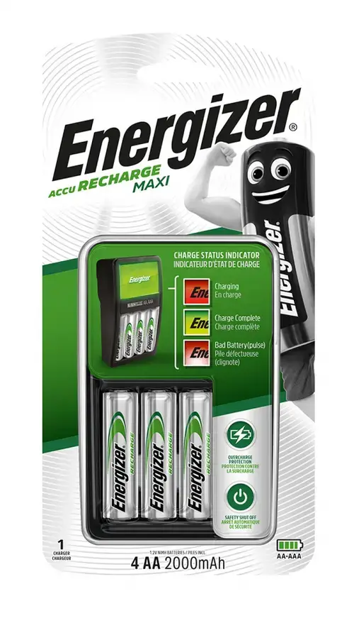 Incarcator Acumulatori Energizer EN-321401, Maxi Power Plus AA, AAA + 4 Baterii 2300 mAh incluse