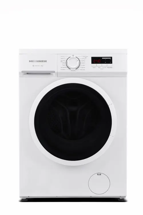 Masina de spalat rufe slim Heinner HWM-M8014SMA+++, 8 kg, 1400 rpm, Clasa A, Motor inverter, Display digital, Blocare acces copii, Program Igienizare cuva (Alb)