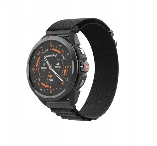 Samrtwatch MyPhone HAMMER Watch 2, Ecran AMOLED 1.5inch, Rezistent la apa 5 ATM, GPS, Bluetooth (Negru)