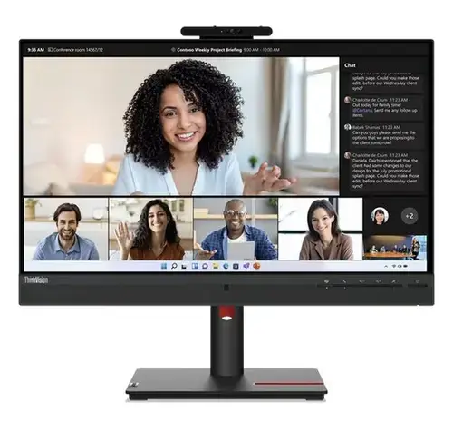 Monitor IPS LED Lenovo 23.8inch T24mv-30, Full HD (1920 x 1080), HDMI, DisplayPort, Boxe, Pivot, 75 Hz, 4 ms (Negru)