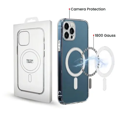 Husa MagSafe pentru Apple iPhone 16 Pro, OEM, Clear with Camera Protection, Transparenta