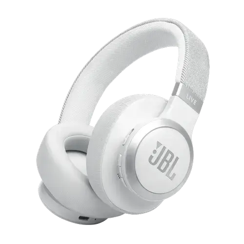 Casti Stereo Wireless On-Ear JBL Live 770NC, Bluetooth, ANC cu Smart Ambient, Microfon, Autonomie 65 ore (Alb)