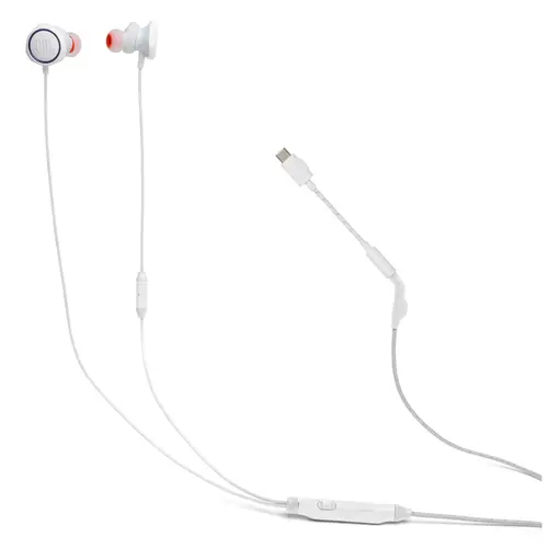 Casti gaming JBL Quantum 50C, USB-C/Jack 3.5mm, Microfon, Alb