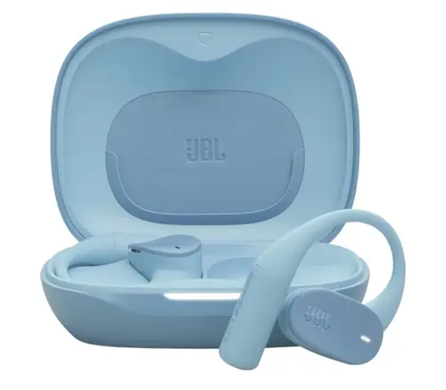 Casti Alergare Open-Ear JBL Sense Lite, True Wireless, Bluetooth, 4 microfoane, Multipoint, Autonomie 32 ore, IP54, Albastru