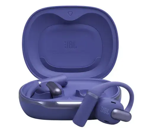 Casti Alergare Open-Ear JBL Sense Pro, True Wireless, Bluetooth, Hi-Res Audio, 4 microfoane, Multipoint, Autonomie 38 ore, Albastru