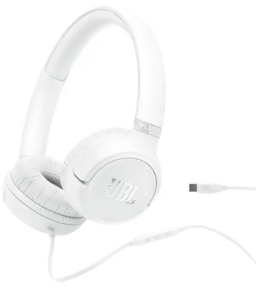 Casti Stereo JBL Tune 530C, Cu fir, On-ear, Microfon, USB-C (Alb)