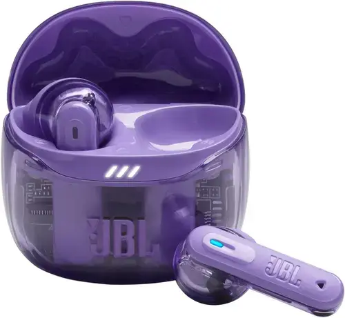 Casti In-Ear JBL Tune Flex 2, True Wireless, Bluetooth, ANC, Autonomie 48 ore, IP54, Spatial Sound, Multi-point, Ghost (Mov)